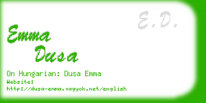 emma dusa business card